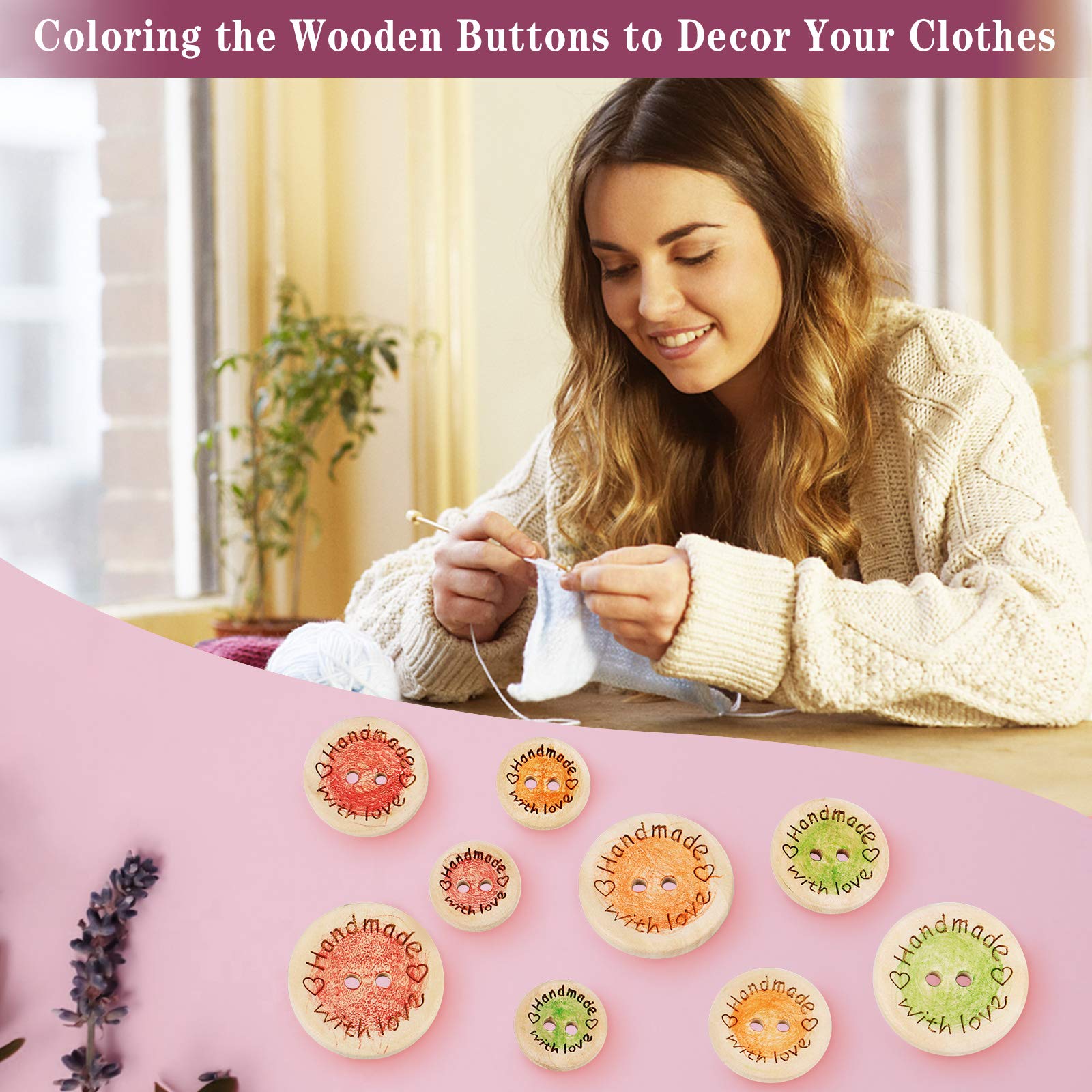 Lot De 30 Boutons En Bois Faits à La Main Ensemble De Boutons De - Beaux-Arts Et