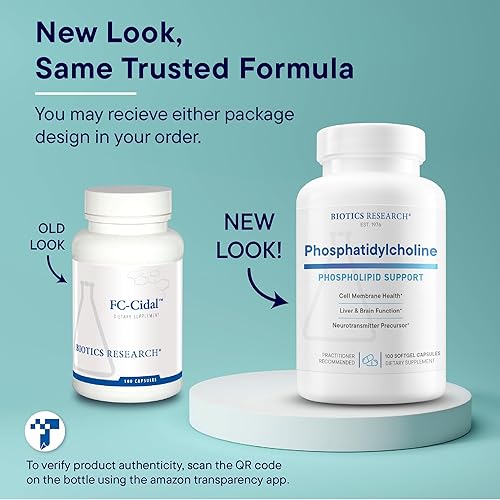 Miniatura 4 de Biotics Research Fosfatidilcolina 420 mg/softgel, función cognitiva saludable, derivada de lecitina, contiene colina para neurotransmisor