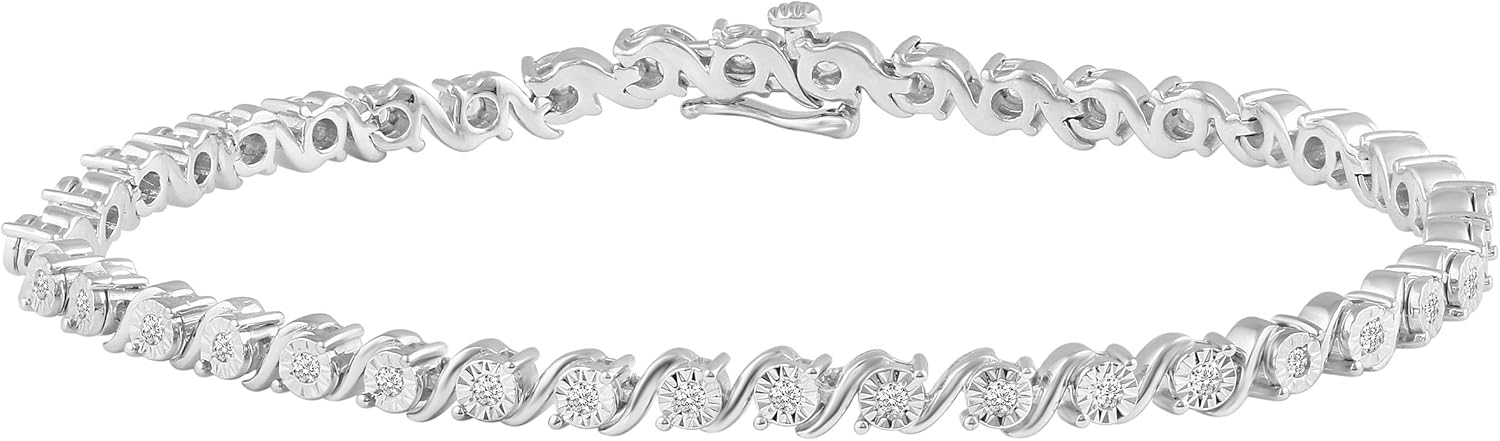Fifth and Fine 1/3 Carat tw Natural Diamond Tennis Bracelet in 925 Sterling Silver