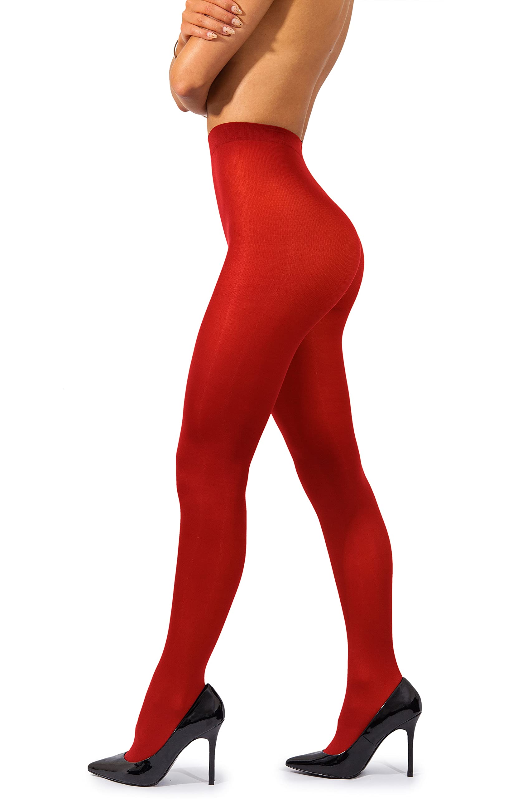 sofsyOpaque Tights for Women | 29x Color [Made In Italy] Nude Pantyhose Skin Color - Black Nylons High Waist Stockings (1/pack)