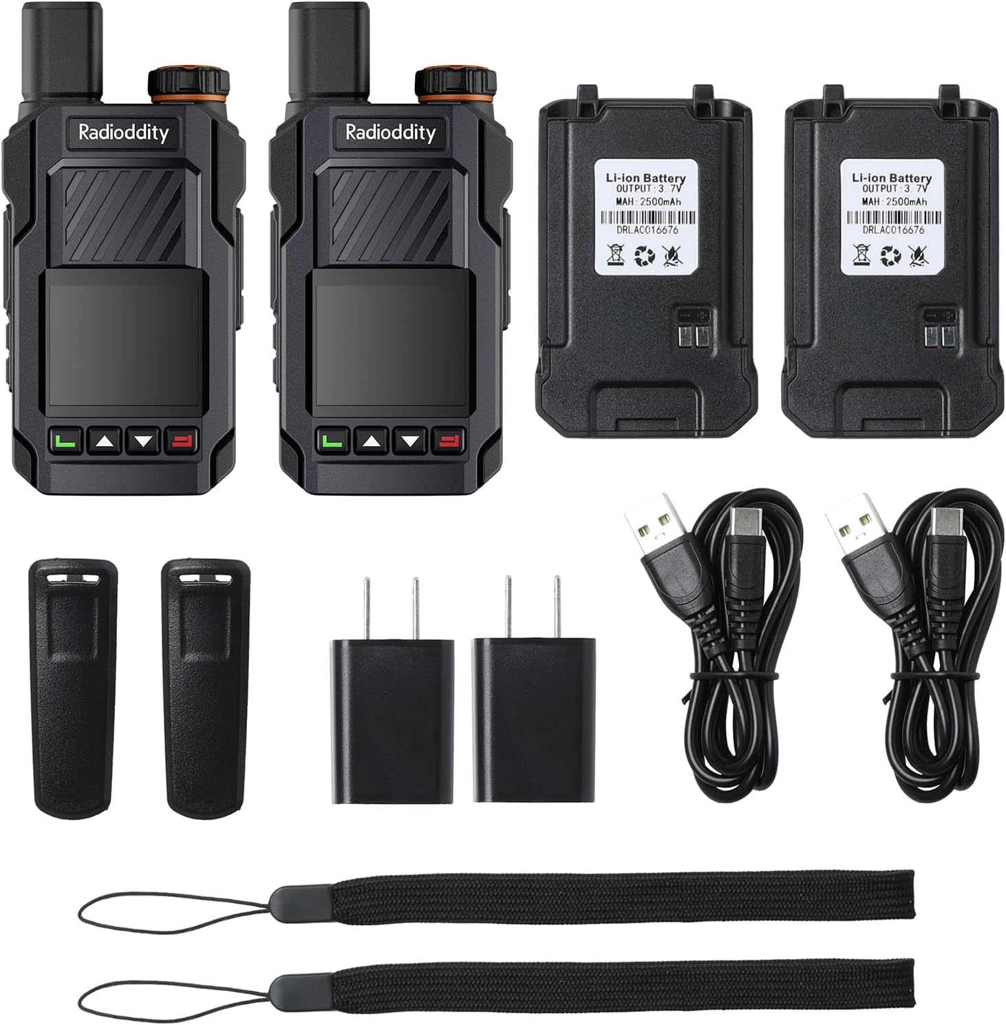 Radioddity TomoLink PoC Radio, Unlimited Long Range Walkie Talkies for Adults with 4G LTE Coverage, Phone-to-Radio Talk via App, 2500mAh Battery Two Way Radio for Construction & Security, 2 Pack