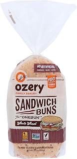 Ozery Bakery 100 Calorie Whole Wheat Sandwich Buns, Frozen 8ct - Natural Healthy Pita Buns