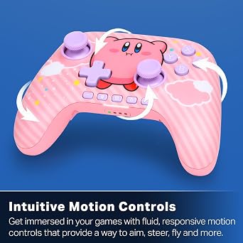 PowerA Advantage Wireless Controller for Nintendo Switch 2 - Kirby Puff, Officially Licensed, Hall Effects, Mappable Buttons, Pro Controller, C Button, Motion Controls