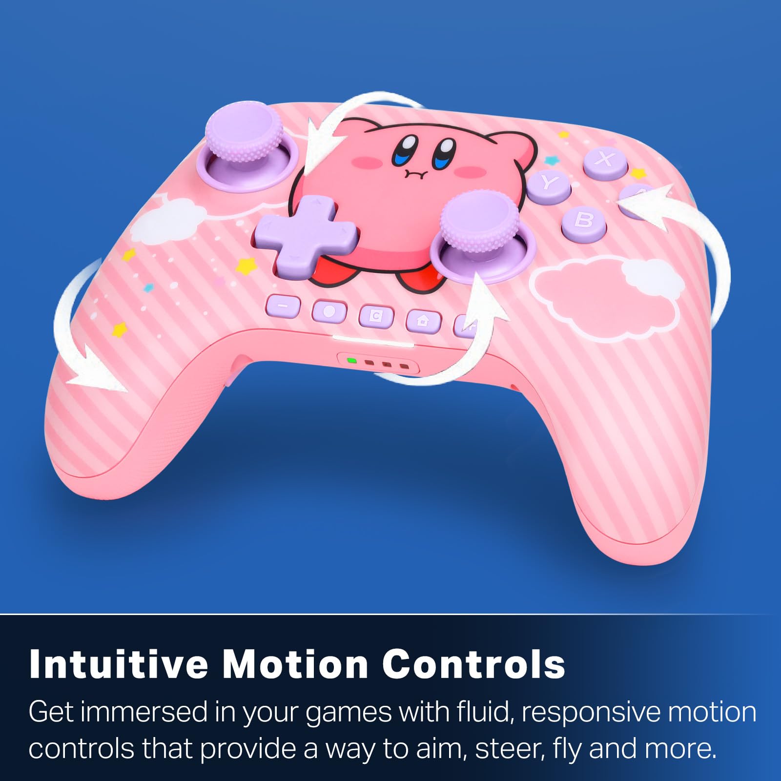 PowerA Controller senza fili Advantage per Nintendo Switch 2 - Kirby Soffio potenteCon licenza ufficiale, effetto Hall, pulsanti mappabili, controller pro, Pulsante C, comandi di movimento