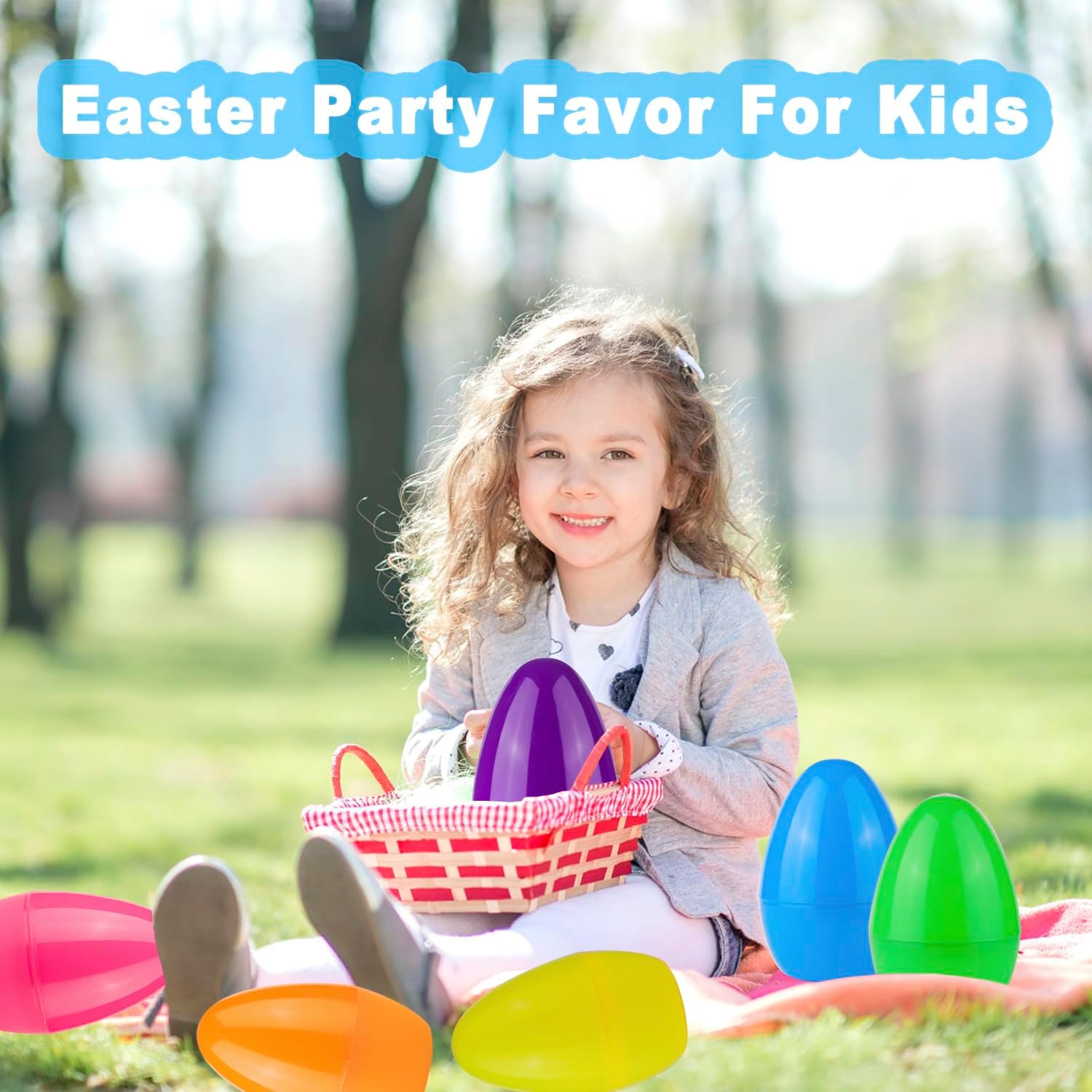 JIALWEN 12PCS Jumbo Plastic Easter Eggs 6" Fillable Empty Bright Colors Large Easter Eggs Perfect for Easter Basket Stuffers Surprise Eggs Easter Hunt Theme Party Favors (6 Assorted Colors)