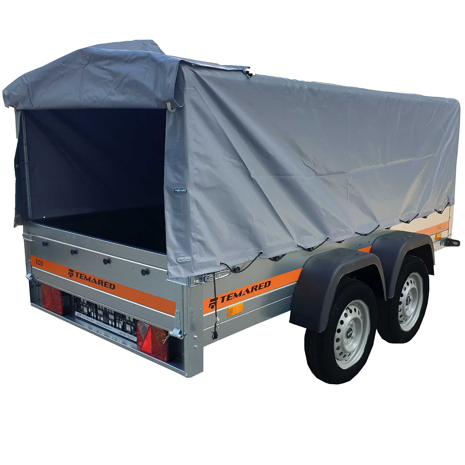 Tema Remorque bâchée Double essieu 263X125 cm ECO2612/2 Gris