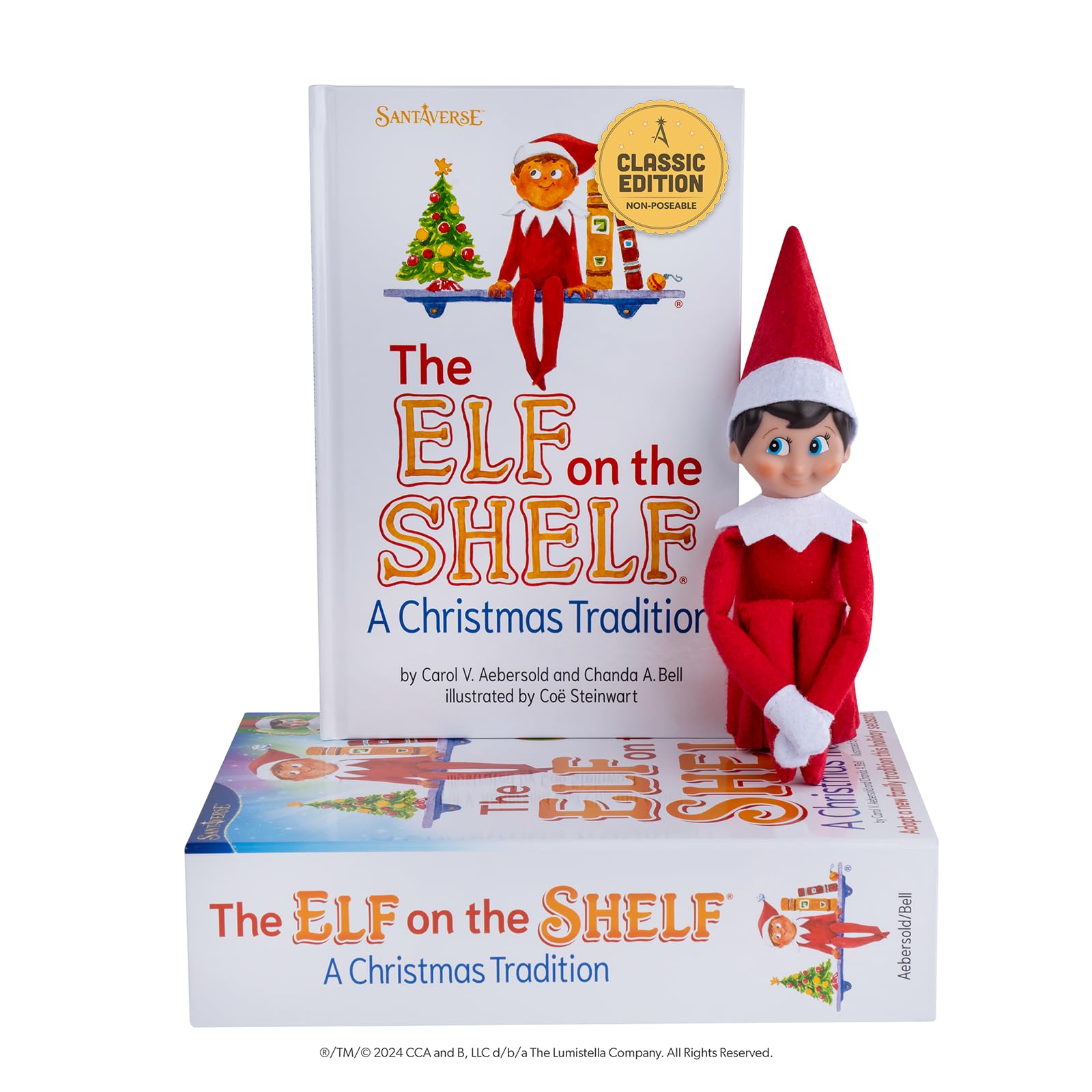 A Christmas Tradition Blue-Eyed Boy Light Tone Scout Elf! Elf and Book Included.-image-46