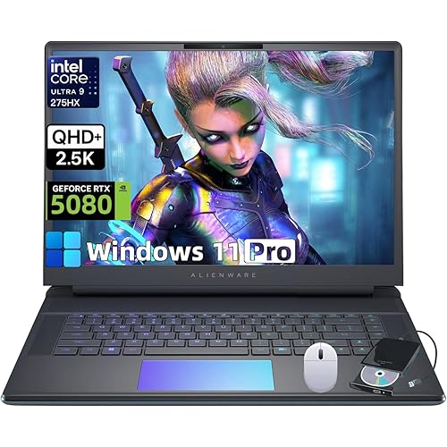 Alienware (2025) 18 Area-51 Gaming Laptop • Intel Ultra 9 275HX • GeForce RTX 5080 16GB GDDR7 • 18" QHD+ 3000Hz, Wi-Fi 7, Ai NPU • Quad Fan Cooling • AlienFX RGB • 32GB DDR5, 1TB SSD • 4K Camera