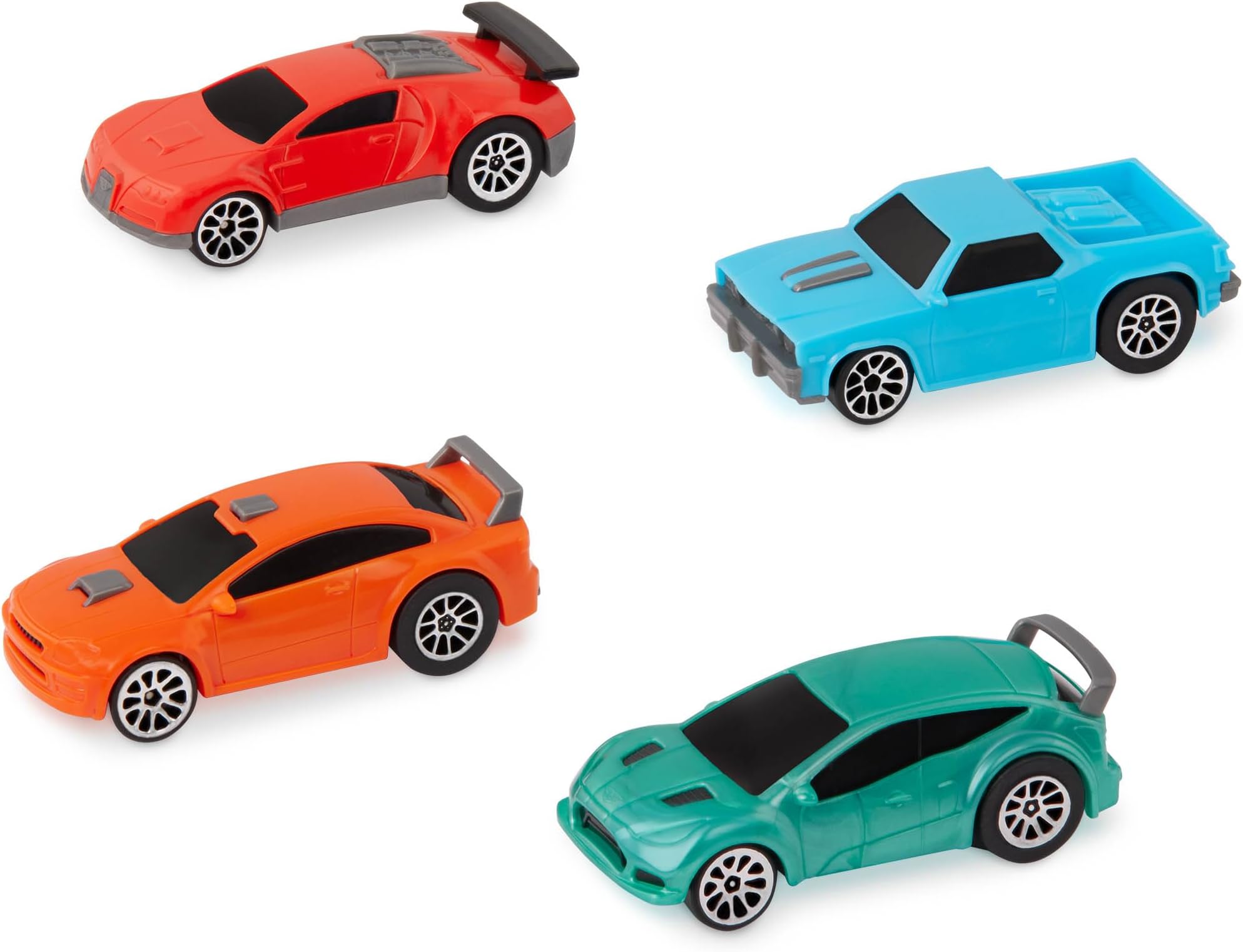 Driven by Battat – Turbocharge Pullback Vehicle Set with 4 Race Cars – Toy Playset for Kids – Action Toy Cars with Fast Speed – Includes 4 Stock Cars – Great Gift for Boys & Girls 3+ Years