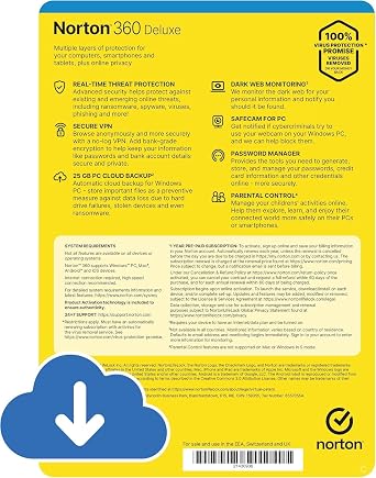 Norton 360 Deluxe 2026| 2 + 1 Devices | 1-Year Subscription with Automatic ‎Renewal| Activation Code by email