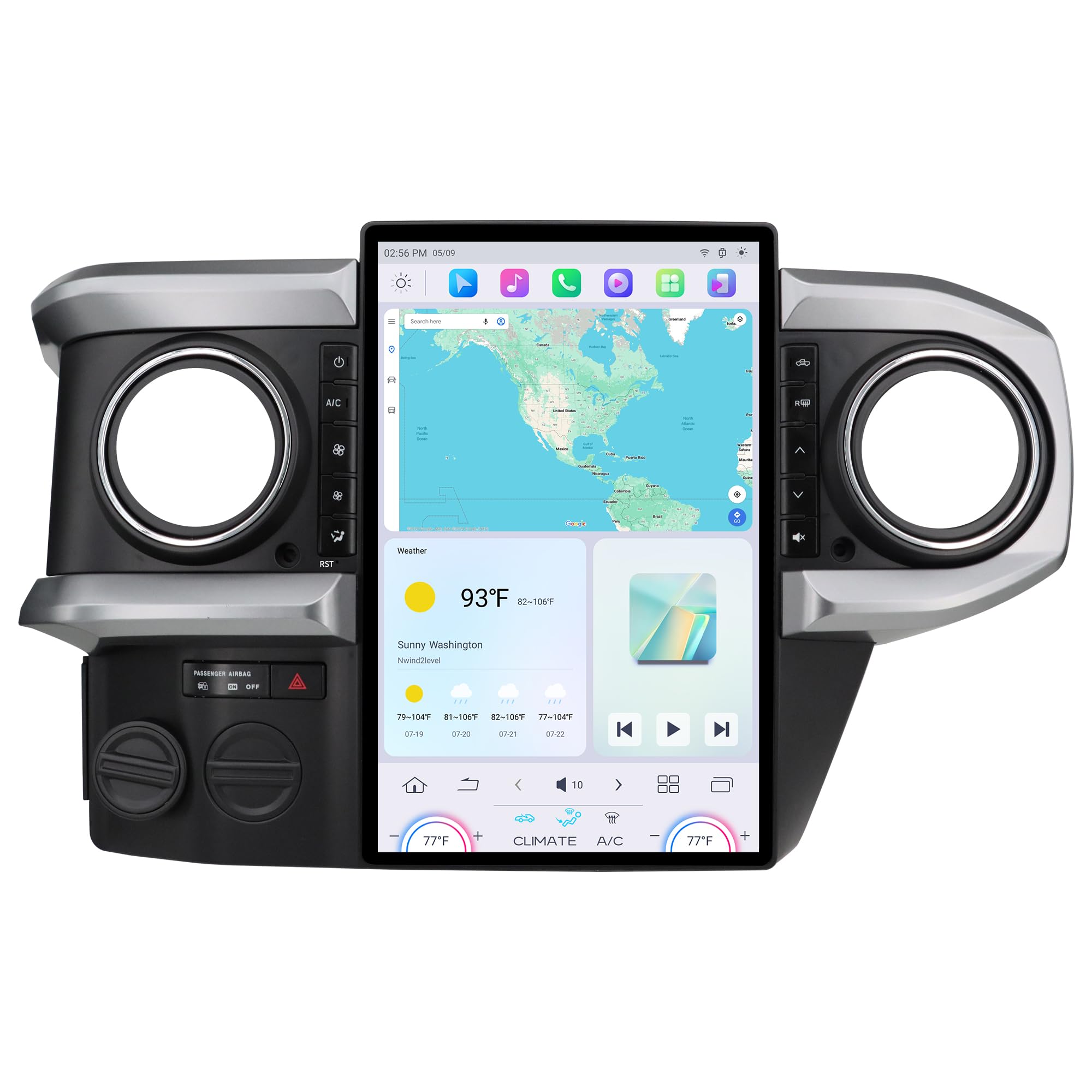 Cidava 13 Inch Car Radio for Toyota Tacoma 2016-2023, T-Style Car Stereo Android 11 Head Unit Replacement with Wireless CarPlay/Android Auto, Fast Boot, Upgraded DSP & EQ, 4G LTE, 8+128GB