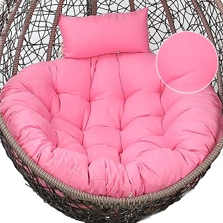 Funda de cojín para silla colgante de huevo rosa suave, repuesto para interiores y exteriores, para silla de canasta, cómodo accesorio de patio, jardín, no necesita relleno