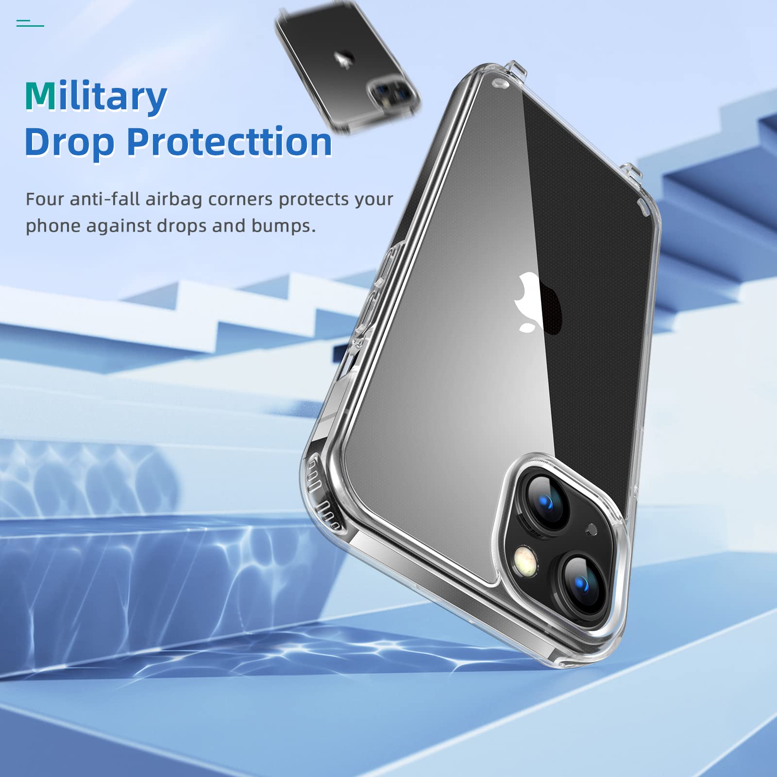 Poslocu Catena per iPhone 14, custodia protettiva con allacciatura al