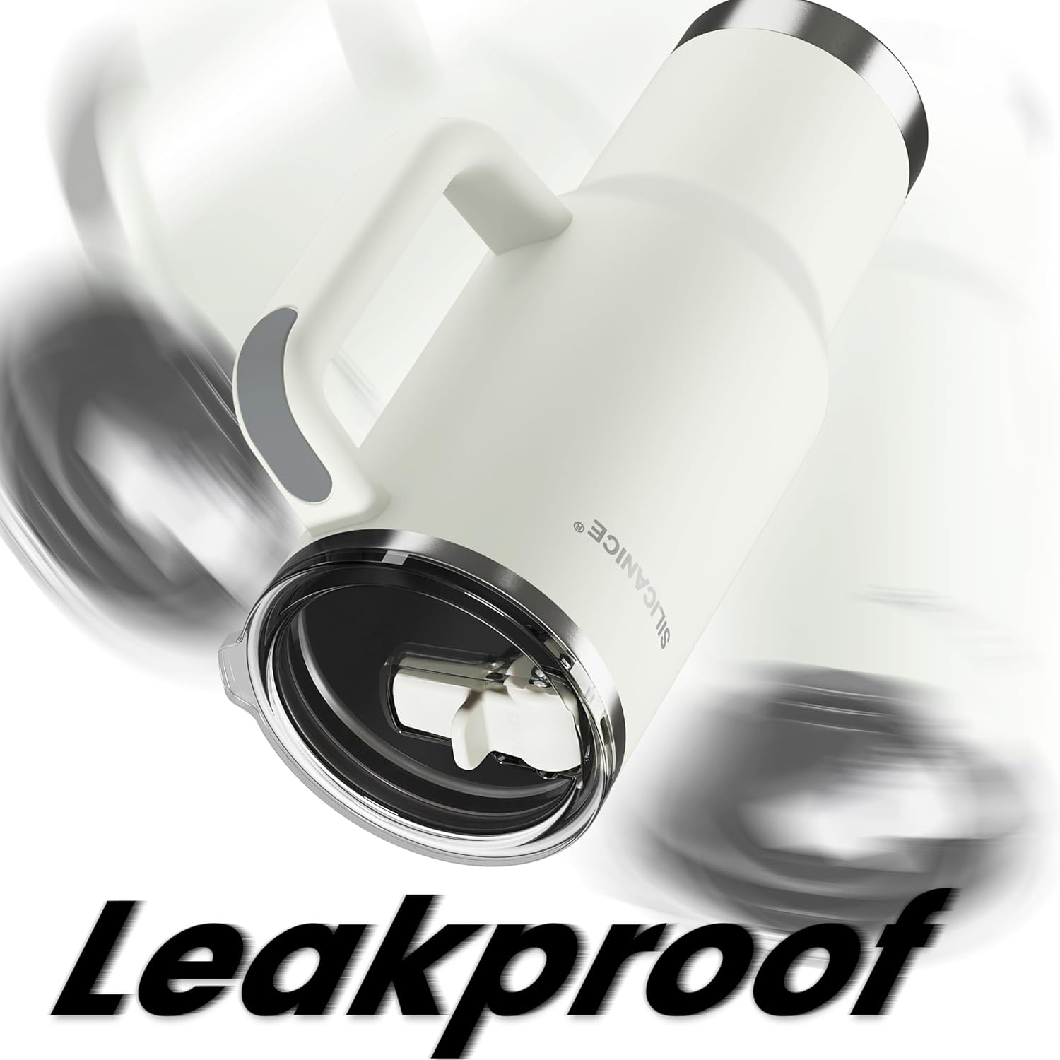 For Travel & Gym – Never Drink from a Moldy Lid Again: 40oz Hygienic Tumbler, 100% Leakproof Lid & Removable Foldable Spout. Reinforced Base, Fits Cup Holders - Cream