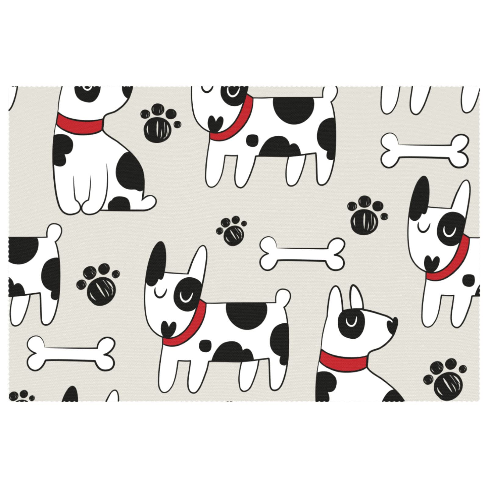 Tissu Oxford sets de table motif patte de chien repas de famille