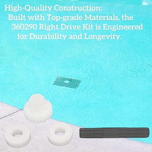 Miniatura 2 de Piezas de ruedas limpiadoras de piscinas 360290 Kit de accionamiento derecho de repuesto para Pen-tair Rebel, Pen-tair Kreepy Krauly Rebel y Kreepy