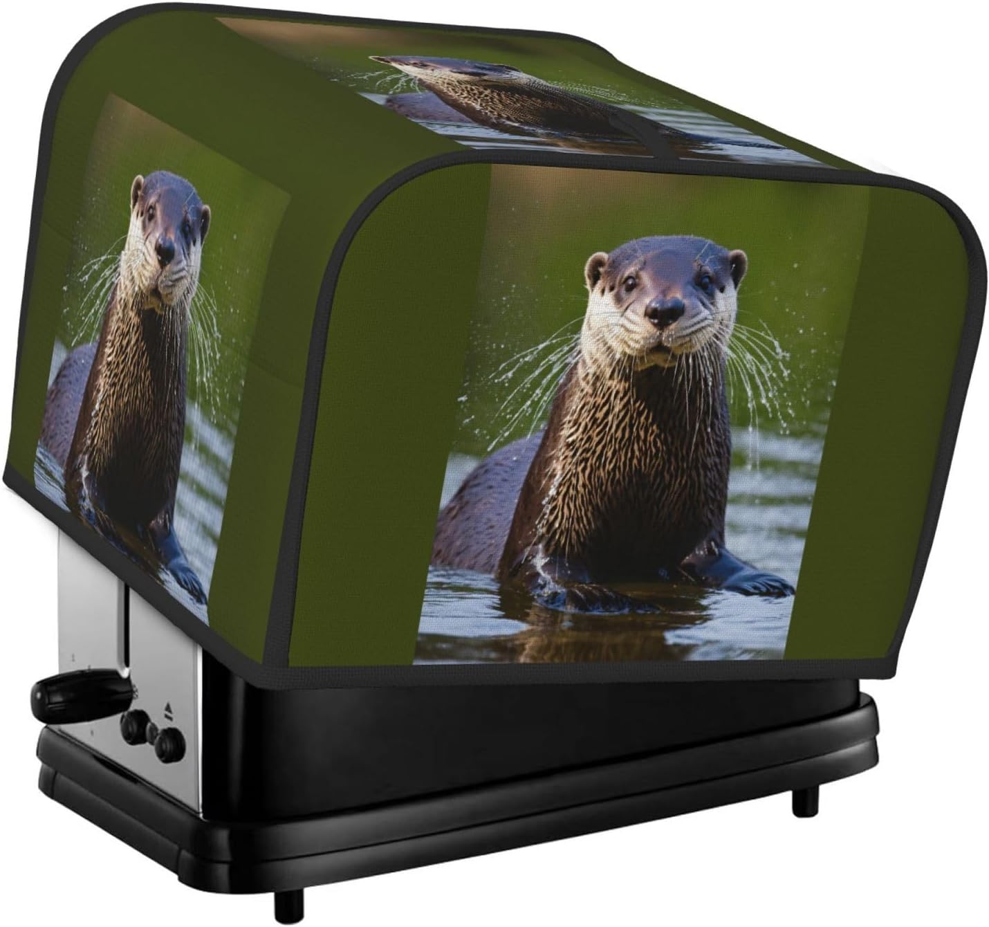 Animal Cute Brown Otters Print 4-Slice Toaster Cover Kitchen Appliance For Bread Home Protector Daily Usability