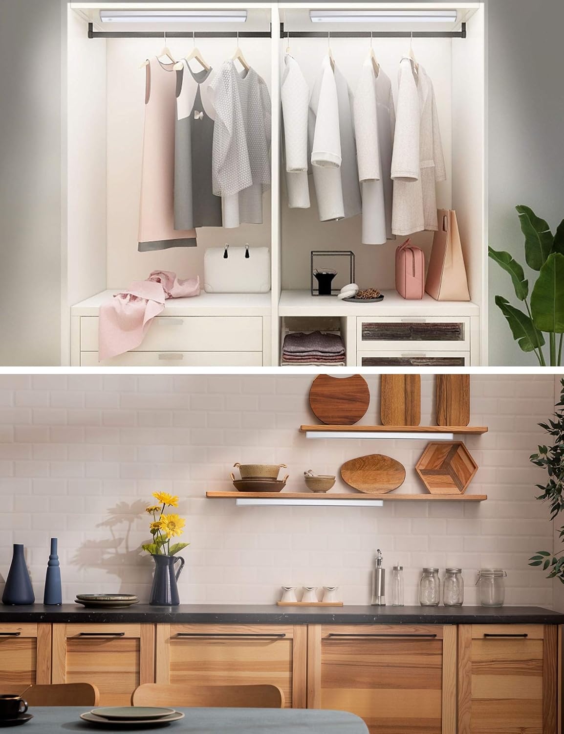 Joyzy Motion Sensor Closet Lighting Eye Protection Design for Under Cabinet Lights Automatic Wireless Lighting, LED Rechargeable Night Lighting for Wardrobe Pantry Light