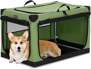 PETSFIT 30 Inch Soft Portable Dog Crate Patented Spiral Frame