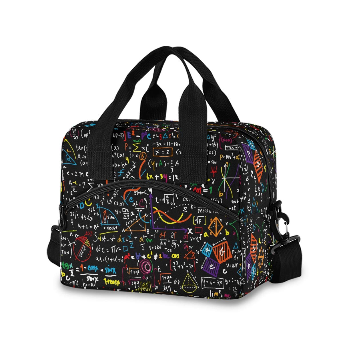 Mnsruu Colorful Liner Formula Lunch Bags Lunchbox Cooler Bag Reusable Tote Shoulder Bag Insulated Lunch Box for Outdoor Picnic Boating Work School