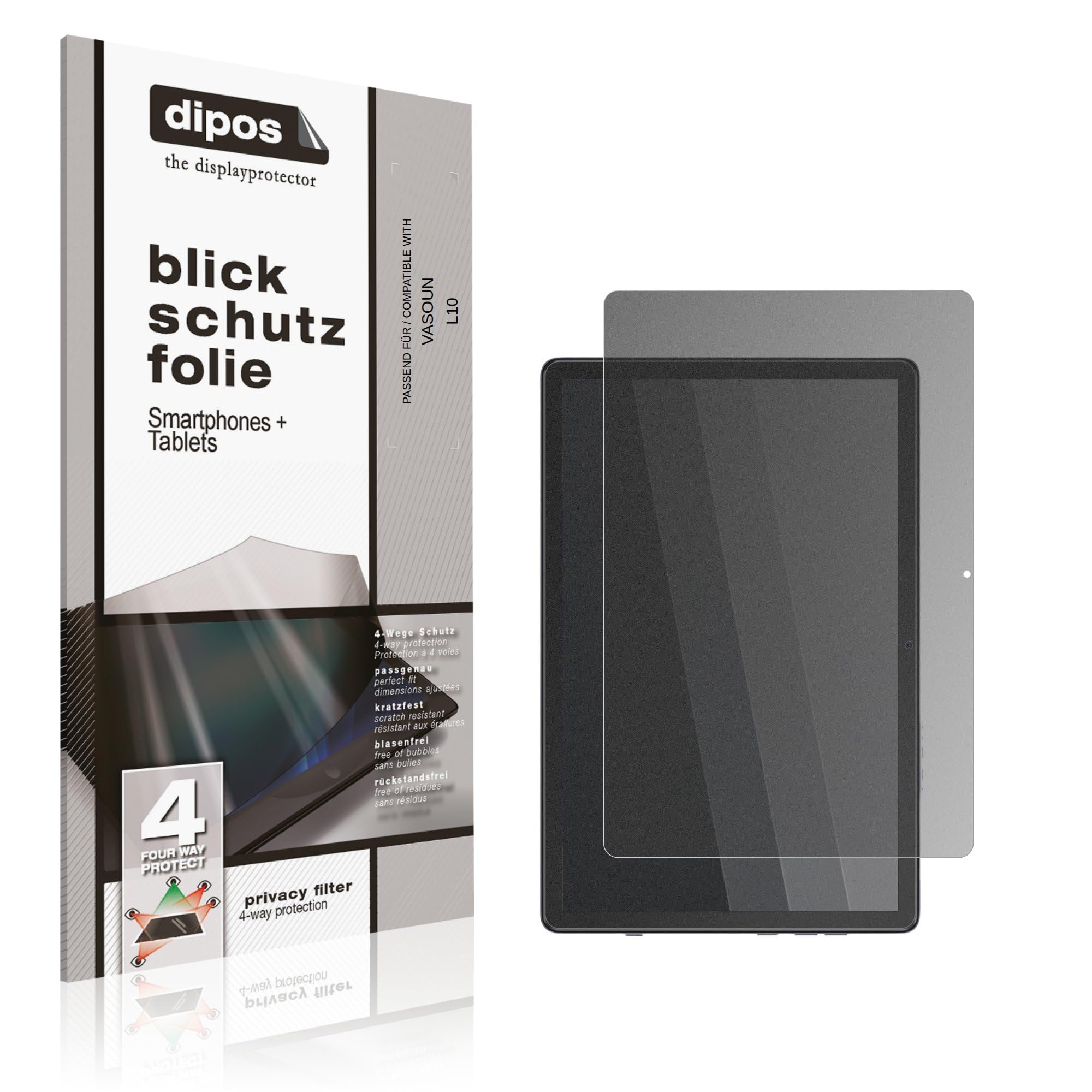 dipos Protector de Pantalla Antiespía para VASOUN L10