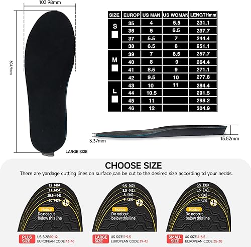 Miniatura 5 de Plantilla térmica para hombres y mujeres, calentadores de pies recargables con control remoto, plantillas eléctricas para zapatos térmicos para