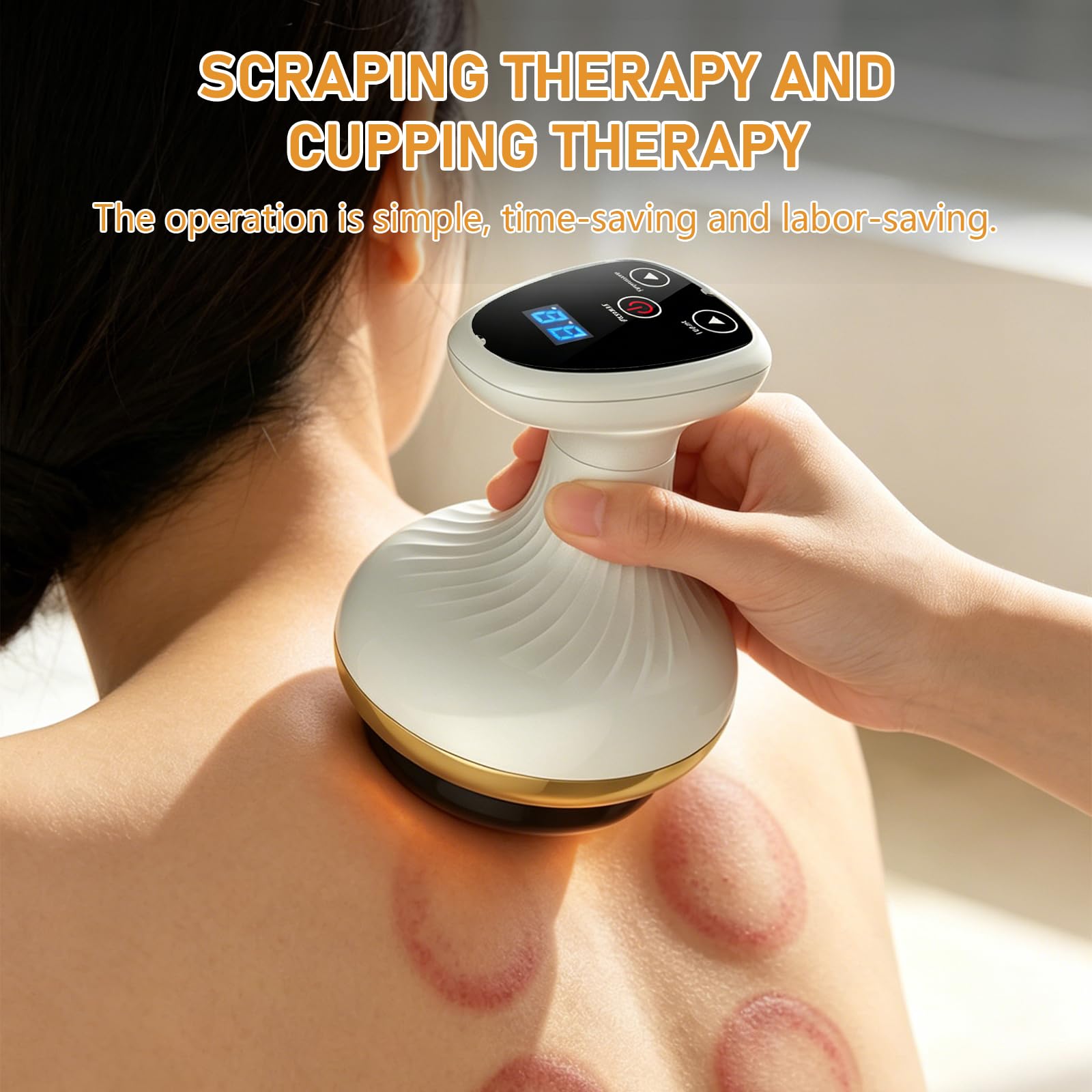 Masaje 4 en 1 masajeador contra celulitis, vacío y Gua Sha eléctrico, 9 niveles de calor, 9 niveles de succión, piel más firme y mejor circulación sanguínea, masaje profundo con calor, para uso en - 3