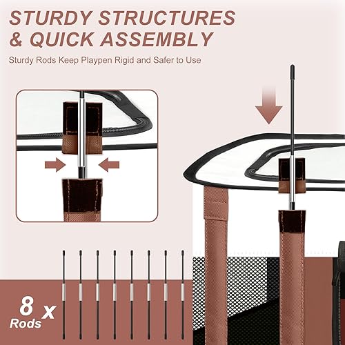 Miniatura 3 de Corralito para perros  Bolígrafos plegables de juego para gatos, para gatitos, conejos, tienda de campaña portátil para mascotas con bolsa de