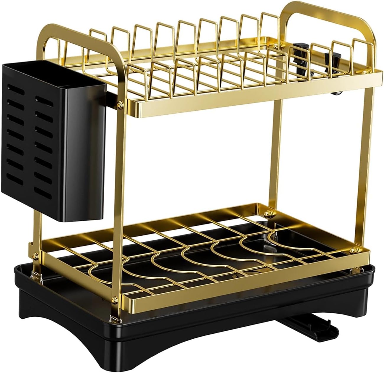 Dish Drying Rack Neatly Efficiency for Kitchen Counter for Plates Cups Bowls Gold Home & Garden|Kitchen, Dining & Bar|Kitchen Storage & Organization|Racks & Holders