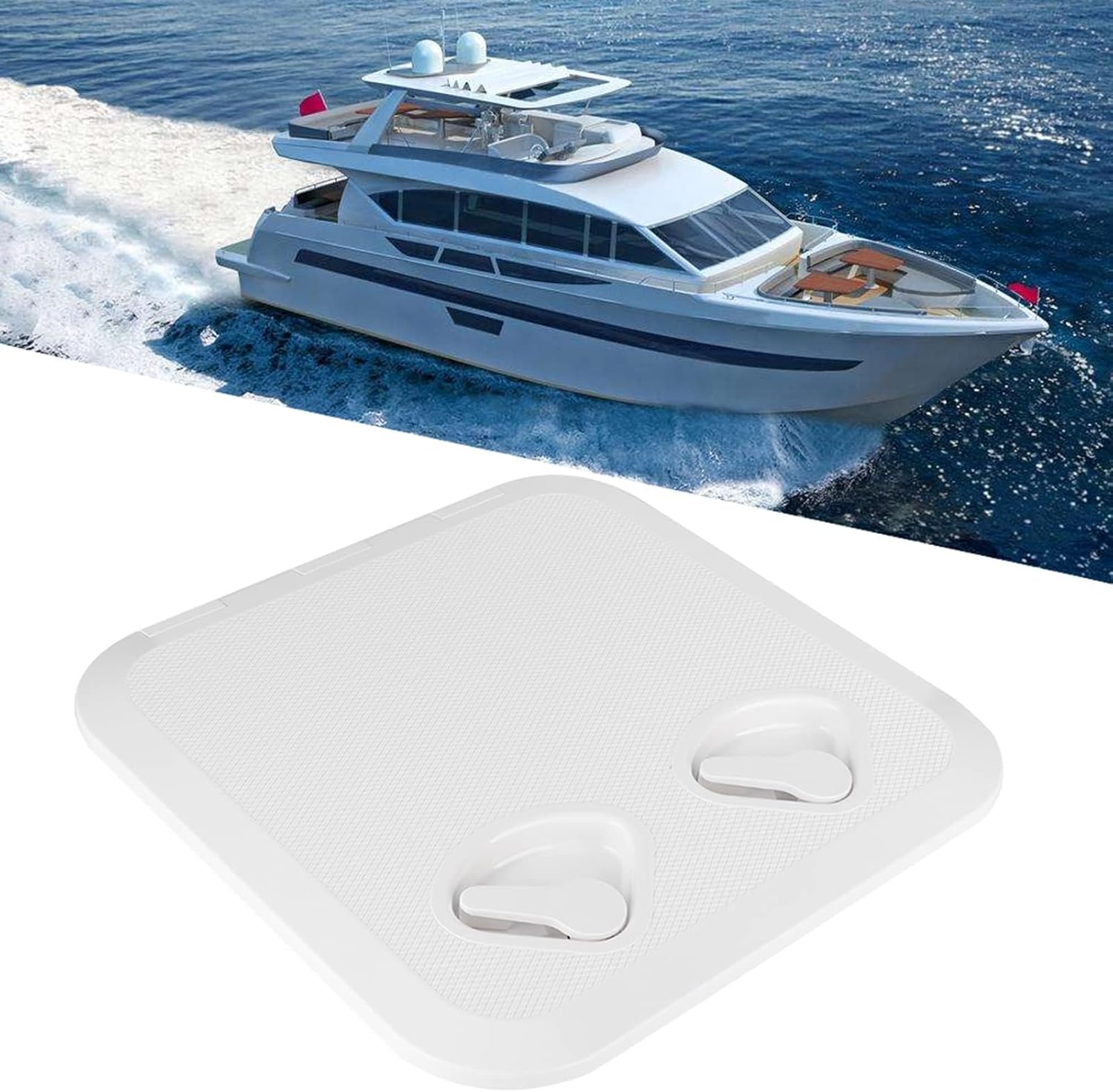Deck Access Cover, 14" X 14" Rectangle Weatherproof Boat Access Cover Lid, Heavy Duty Marine Access Lid for Caravan Boat RV