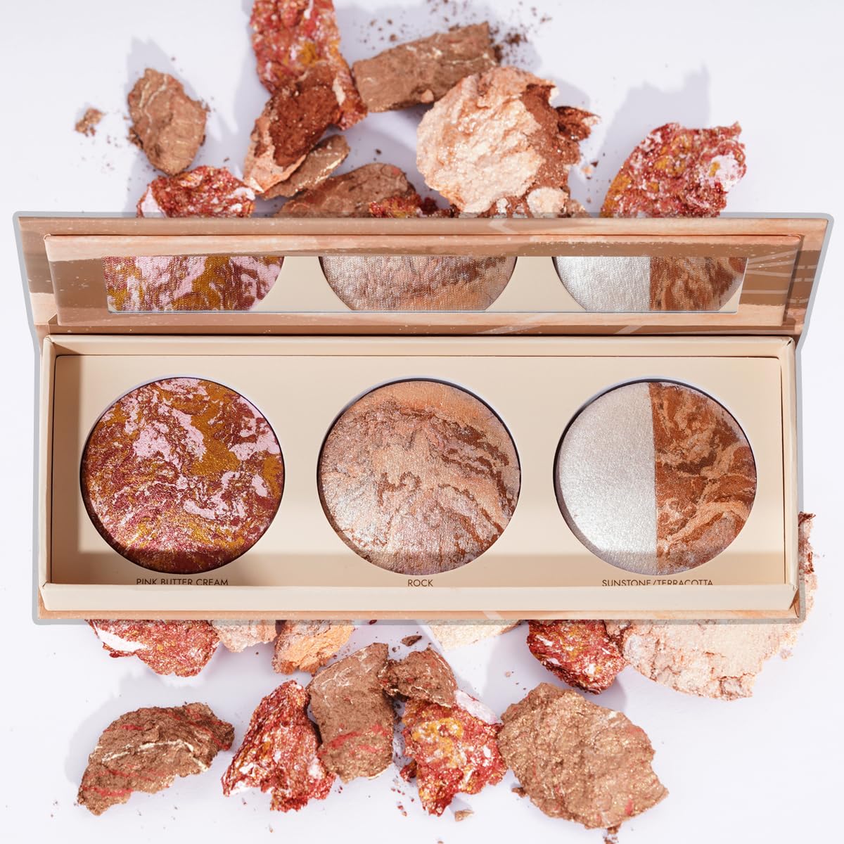 Best Baked Palette, Pink Butter Cream, rock, Sunstone Terracotta, and 7 color Eyeshadows - Travel-Friendly, Multi-Use Powder for Eye, Long-lasting Wear, Travel Makeup with Mirror Cruelty Free