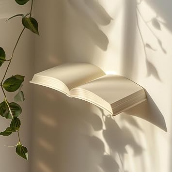 3D Printed Book Wall Shelf | Modern Floating Shelf Design | Unique Literary Inspired Home Decor | Minimalist Contemporary Wall Accent | Shelf Size 4 inches 10 cm