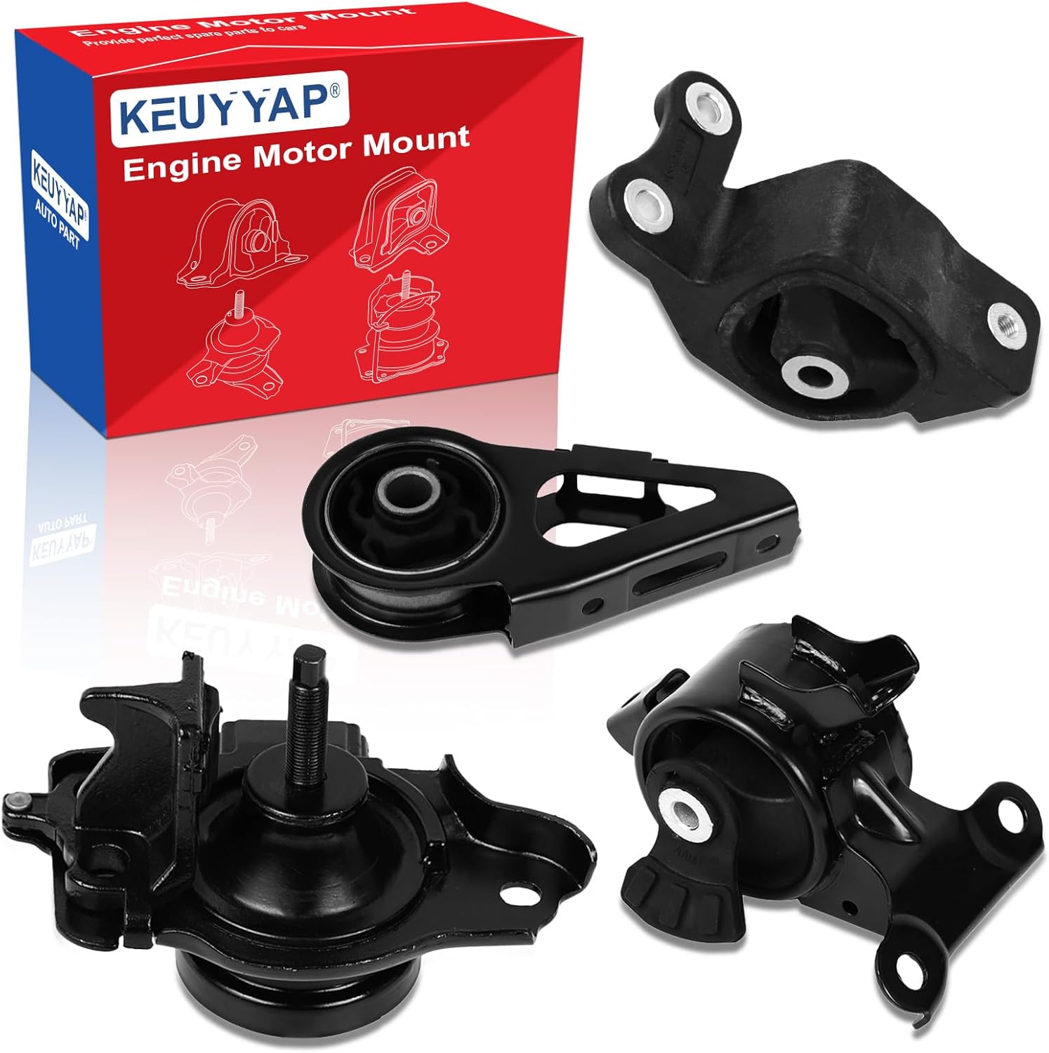 4Pcs Engine Motor Mount Compatible with Honda Fit L4 1.5L 2007-2008 Transmission Mount Set, Replace A4541 AM500 A4552 A4538