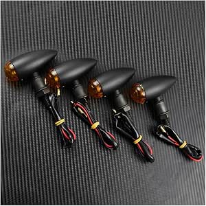 Hlyjoon 2 Pièces Clignotants LED Moto Noir Jaune - Feux Indicateurs Étanches Pour Ninja ZX-6R, KLE, KLR, Z750S