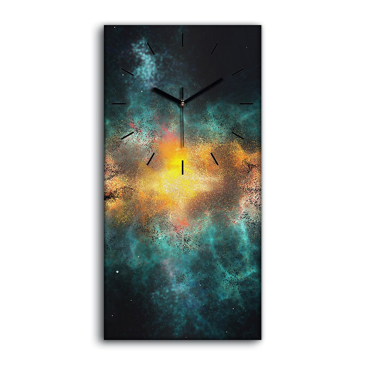 Horloge sur toile galaxie plasma 30x60cm pour salon moderne