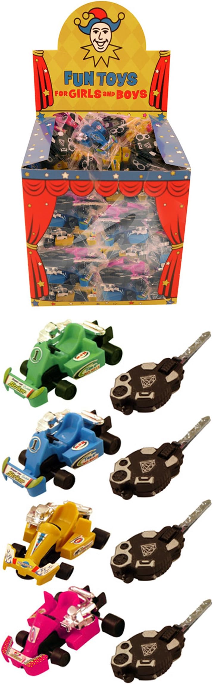 8 Key Spring Go Karts Car Boys Toys Party Bag Fillers Lucky Dip Kids