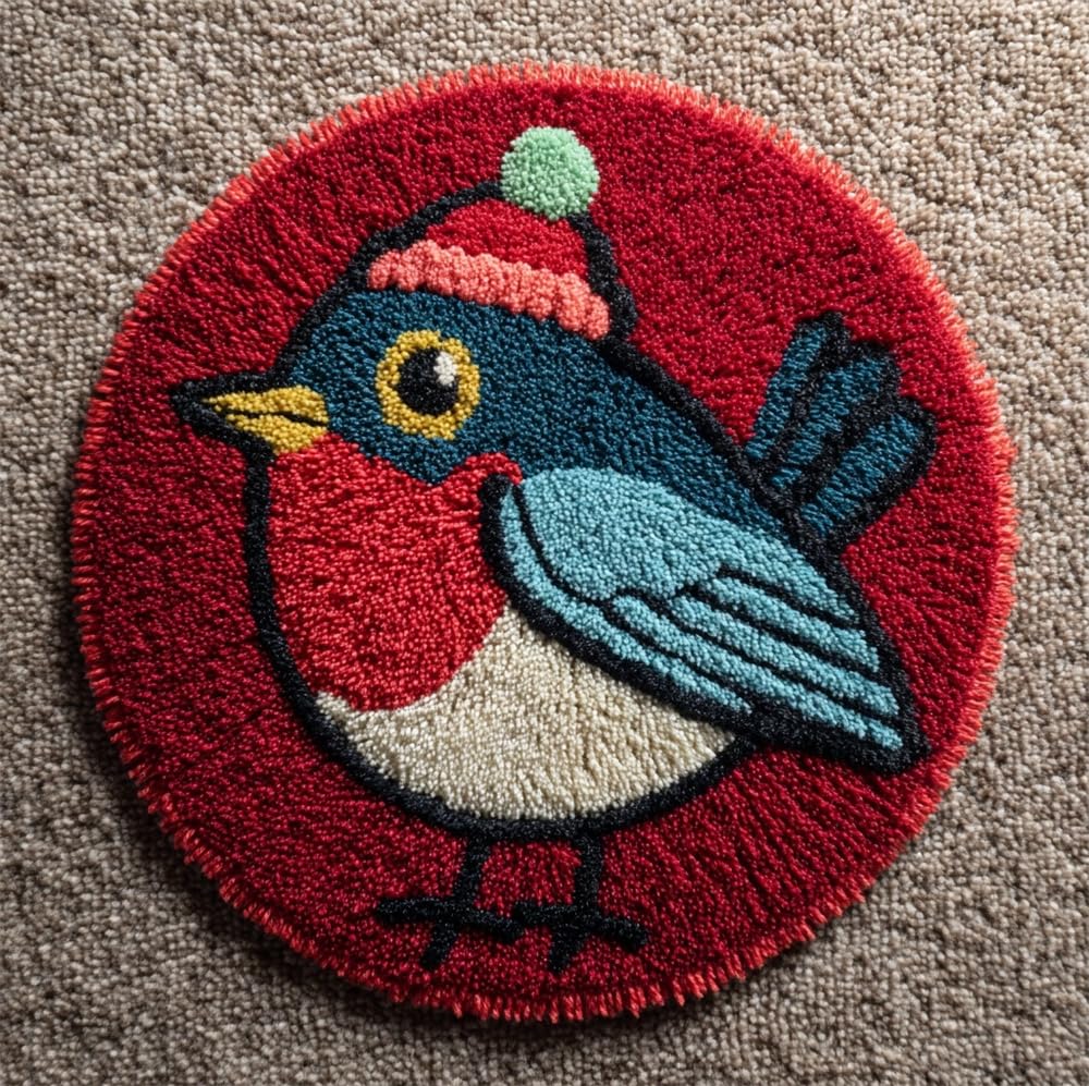 kitphoenix Latch Hook Set Christmas Robin Bird Xmas