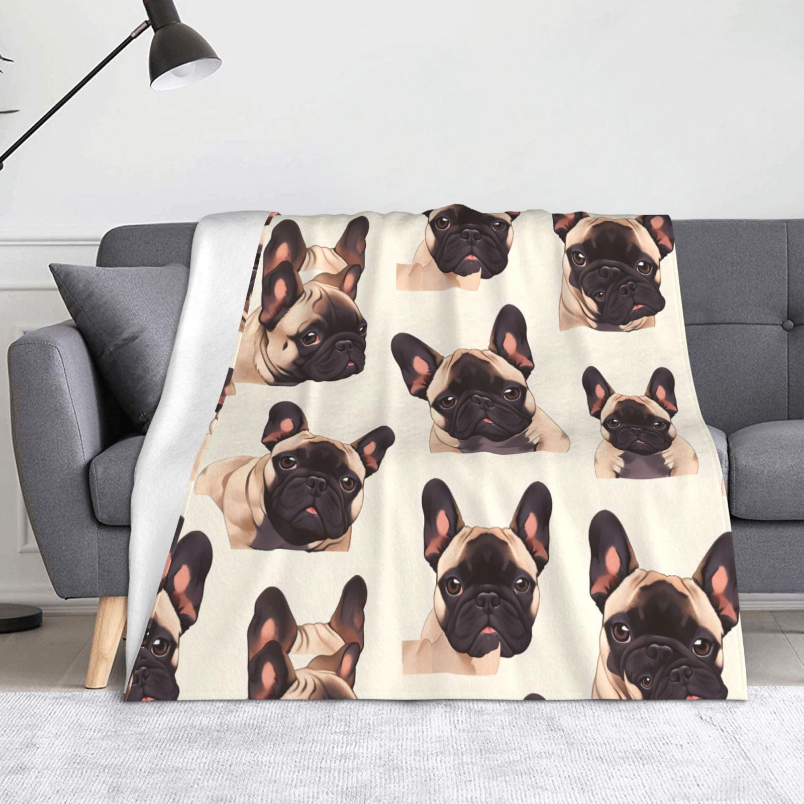 Couverture bouledogue français : le cadeau parfait pour chambre et salon