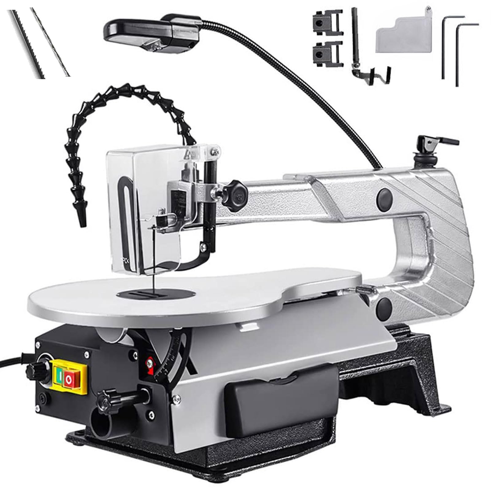 Scie à chantourner de bureau avec variateur de vitesse et lampe flexible