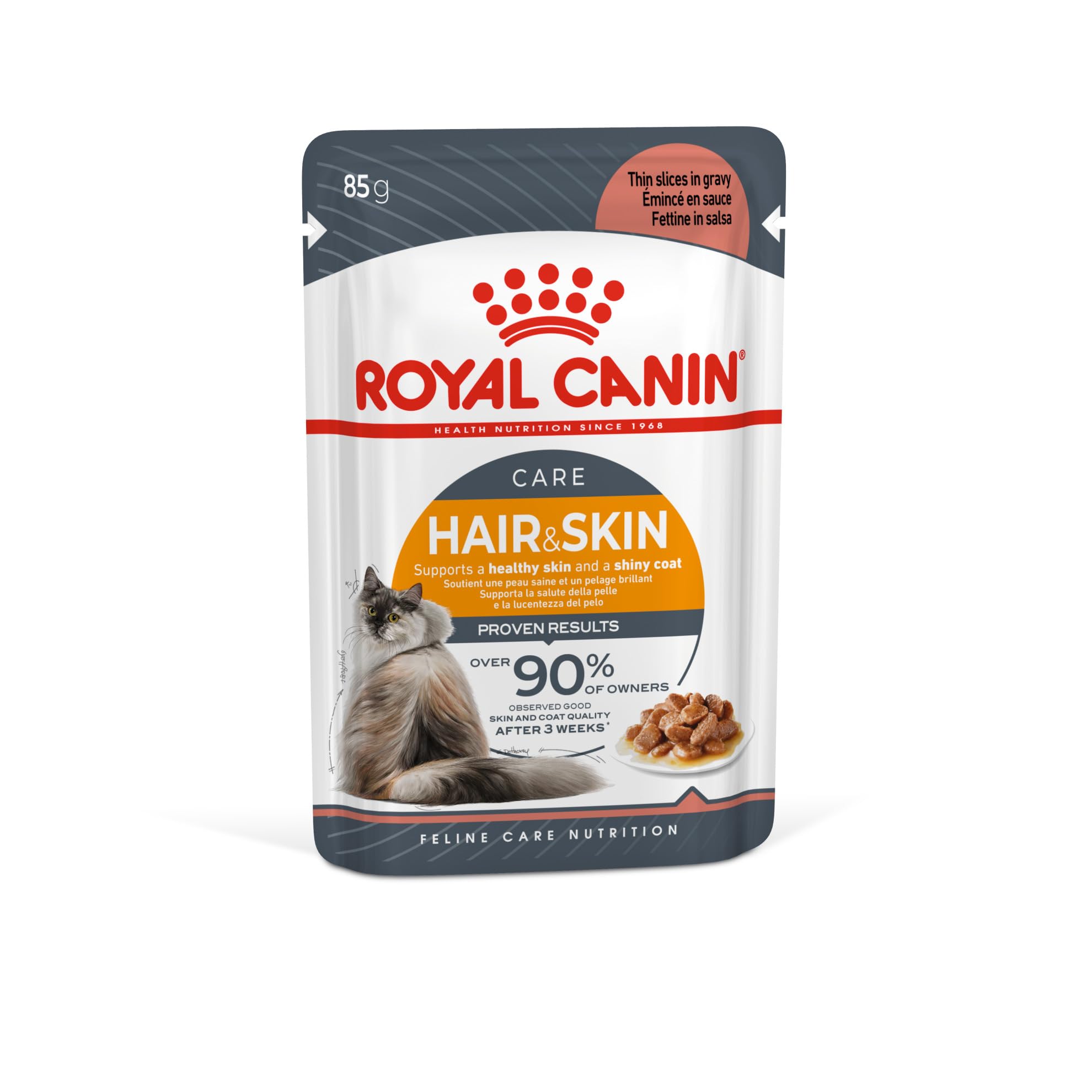 Royal Canin Hair & Skin Gravy Yetişkin Kedi Yaş Maması 12 x 85 Gr