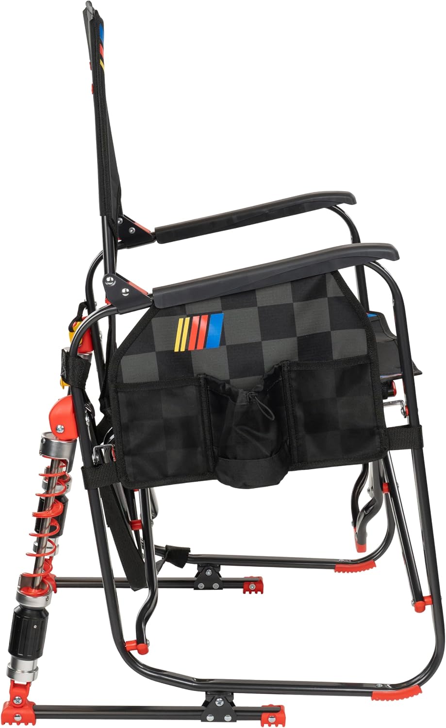 GCI Outdoor NASCAR Adjustable Rocker Camping & Sideline Sports Chair | Portable Folding Rocking Chair with Durable Armrests, Adjustable Shocks & Drink Holder
