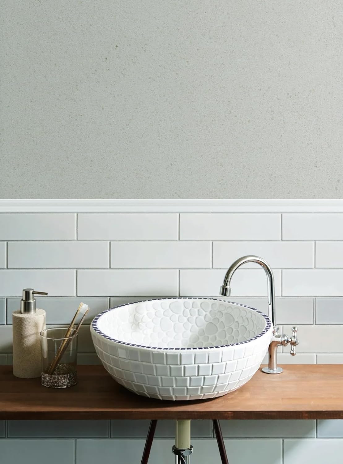 COLAMO Luxury 10Pack Faux Stone Peel and Stick Hexagon Backsplash Tiles and 16.4FT White Peel and Stick Trim Caulk Strip, Self Adhesive White Carrara Marble Tiles for Kitchen Back Splash,Stick on Acce