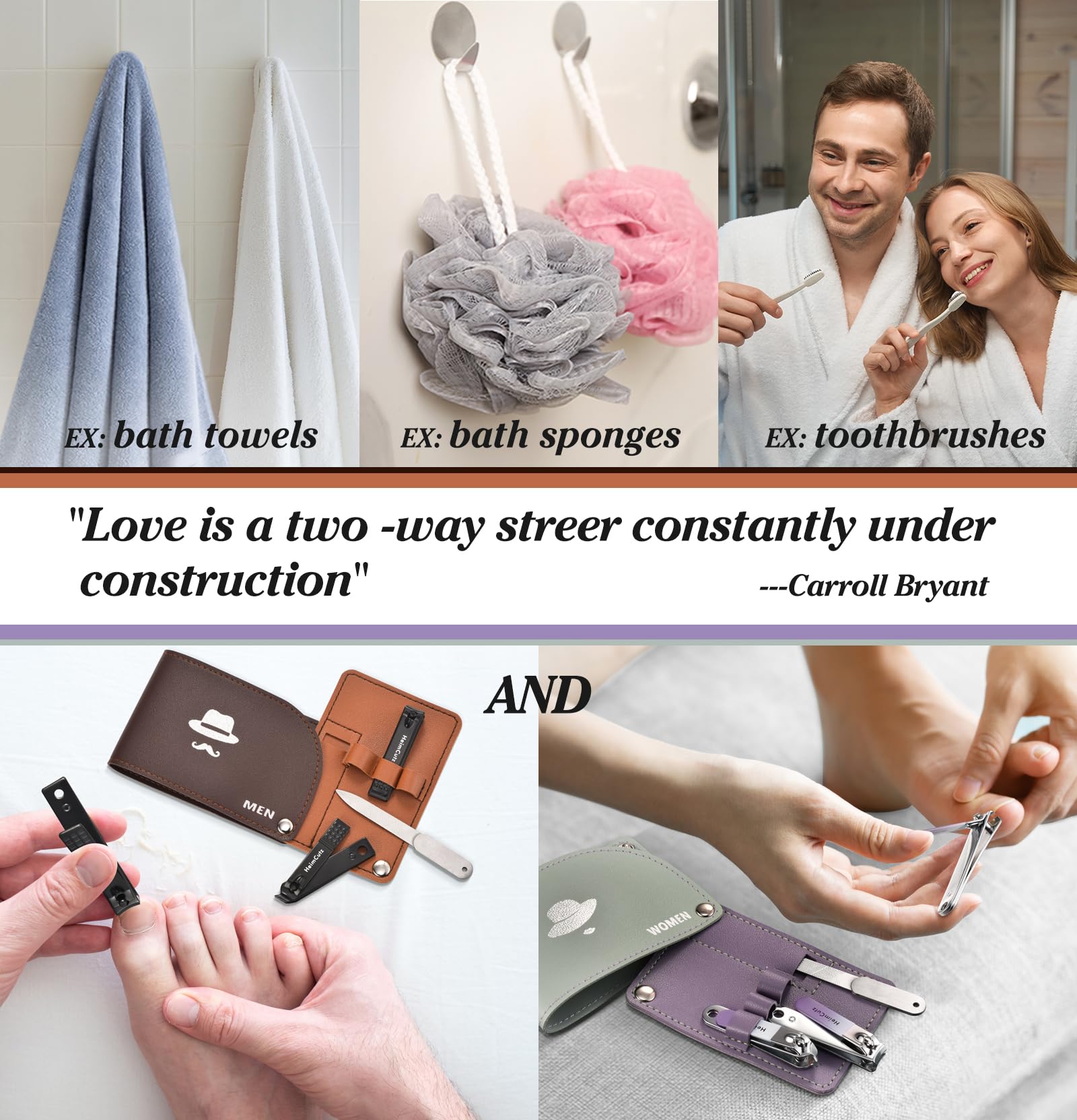 Nagelknipser Set – Separates persönliches Nagelschneider-Set für Männer und Frauen, Reise-Fingernagelknipser für Erwachsene, Zehennagelknipser-Set, Hochzeitsgeschenke, Idee, Verlobungsgeschenke für