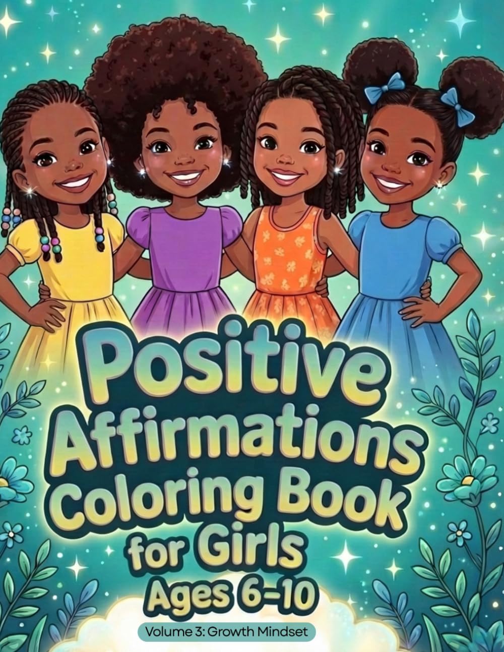 Positive Affirmations Coloring Book for Girls Ages 6–10: Volume 3: Growth Mindset