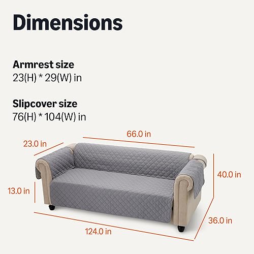 Miniatura 5 de Tienda Basics Funda de sofá reversible con edredón, sofá de tres asientos, grande, grisgris claro