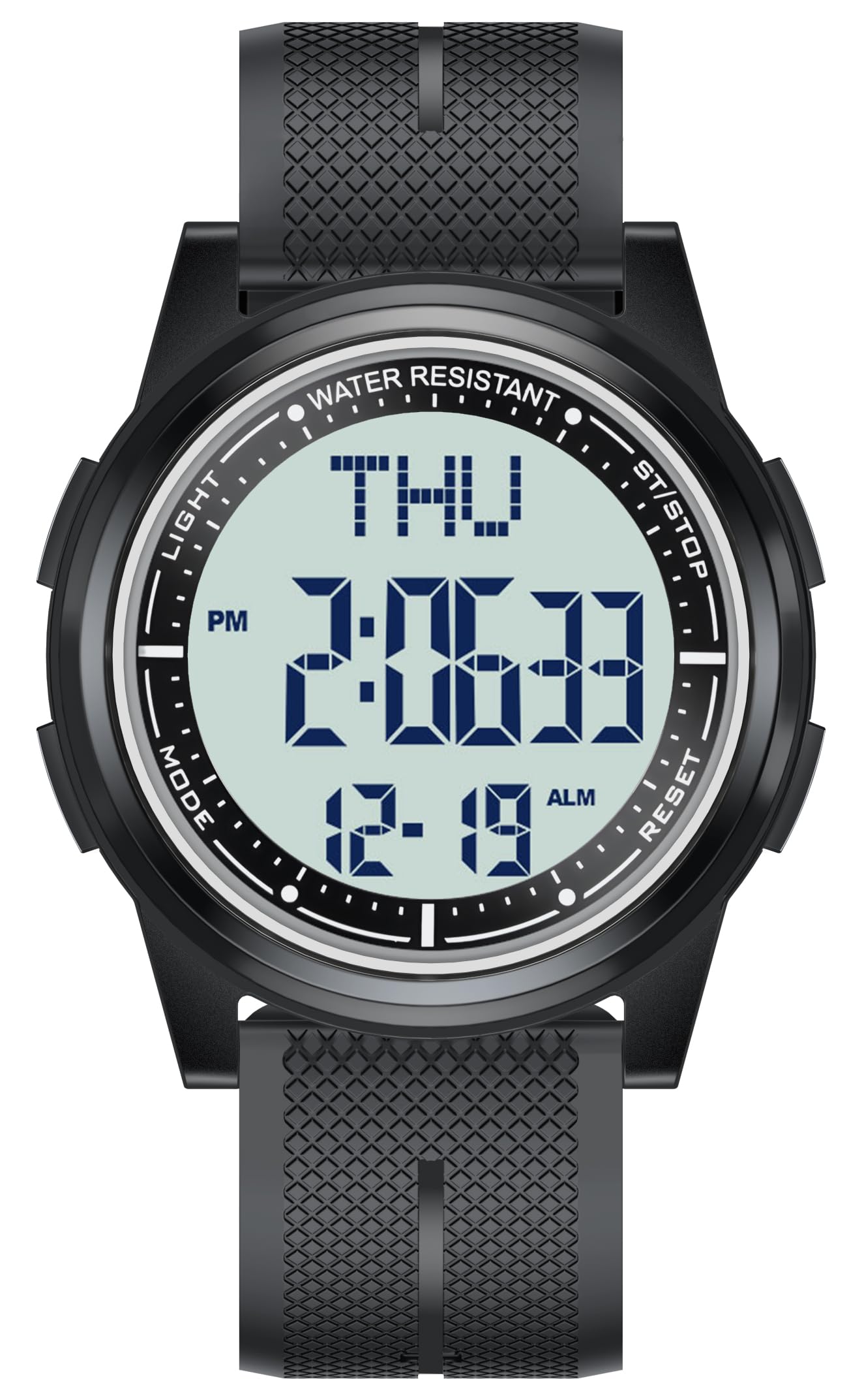 Digital Watch Waterproof with Stopwatch Alarm Countdown Dual Time, Ultra-Thin Super Wide-Angle Display Digital Wrist Watches for Men Women