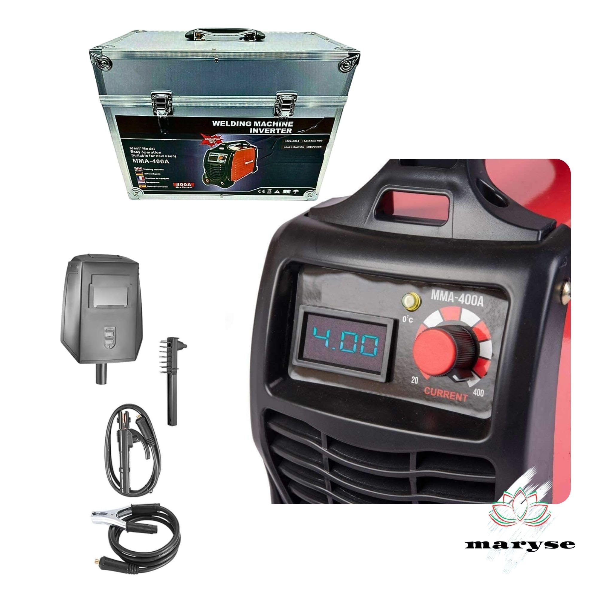 Saldatrice a Elettrodo Inverter 600A Regolabile Portatile con Valigetta