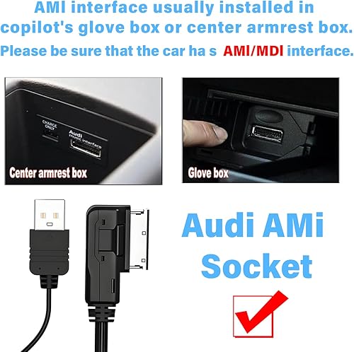 Miniatura 5 de Adaptador Bluetooth 5.0 Receptor de audio para Audi, AMI MMI Bluetooth Kits de coche Cable de interfaz de música, adaptador de cable de interfaz