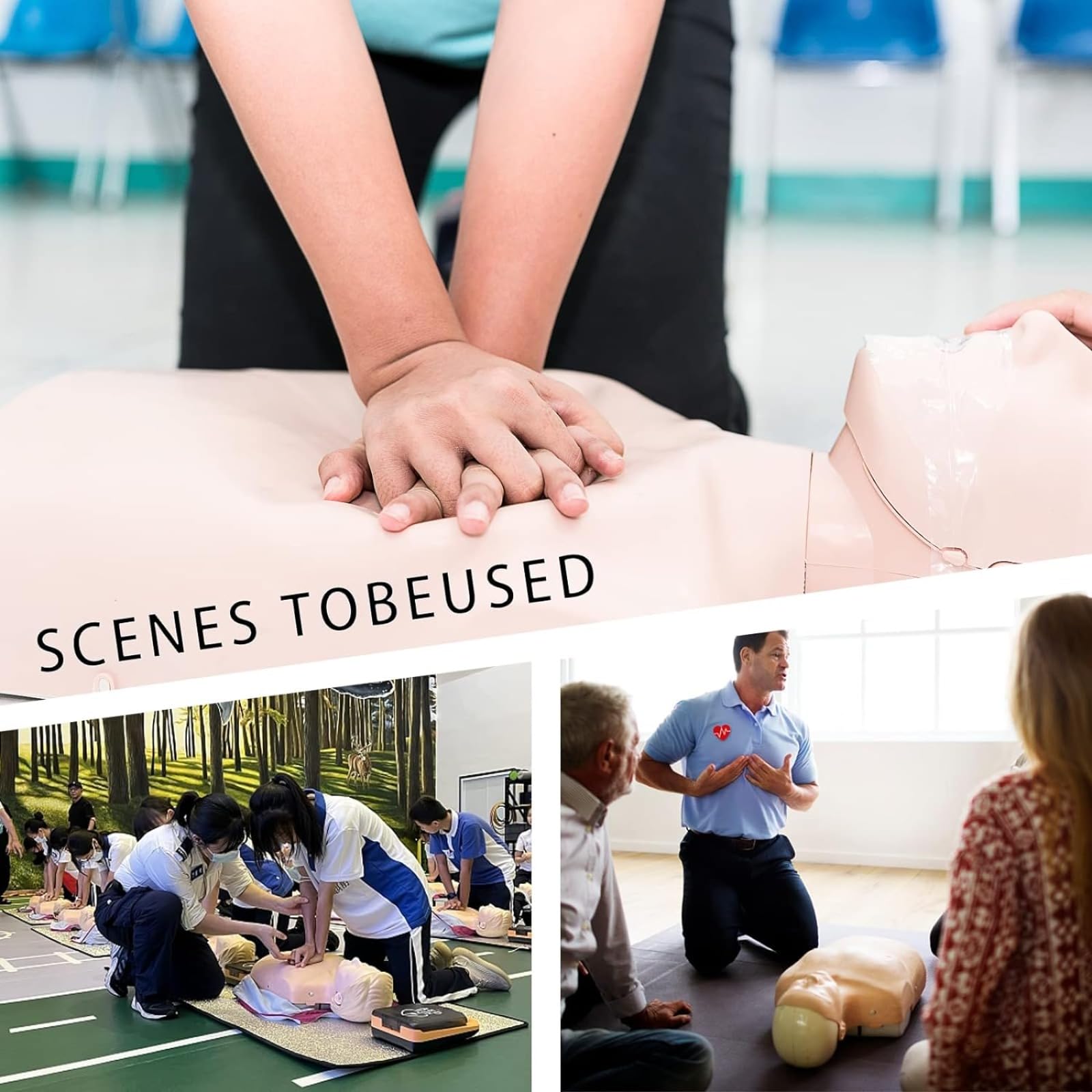 CPR Manikins Dummy Training Kit, Professional CPR Dummies Test Dummies MCR Med-ical Accessories, CPR Training Set for Classroom or Research Centers