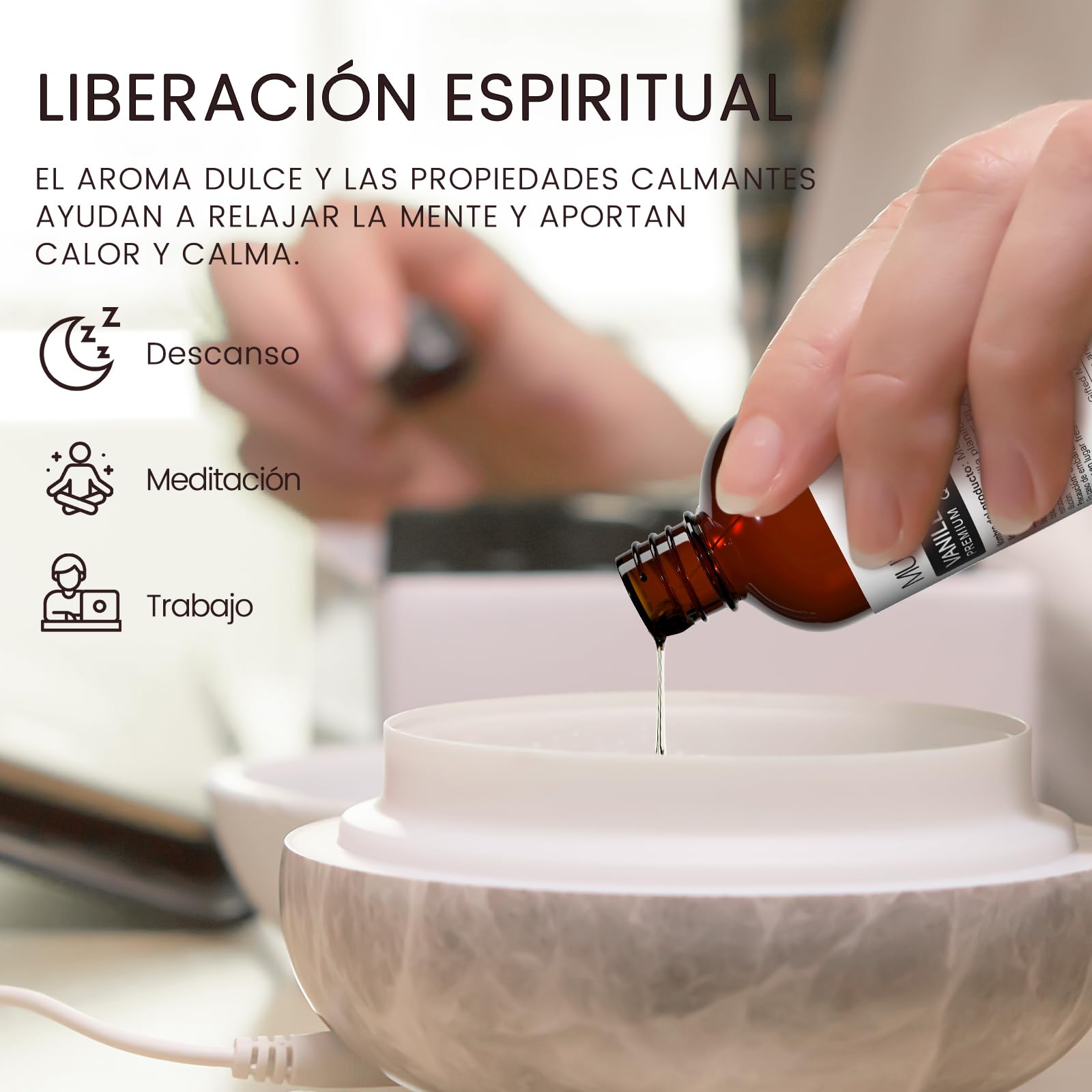 Aceite Esencial Vainilla 100ML, MUNUSNA Aceites Esenciales Naturales Puros para Humidificador Difusor, Aceite de Vainilla para Jabones de Bricolaje, Velas Aromas, Vanilla Oil - 5